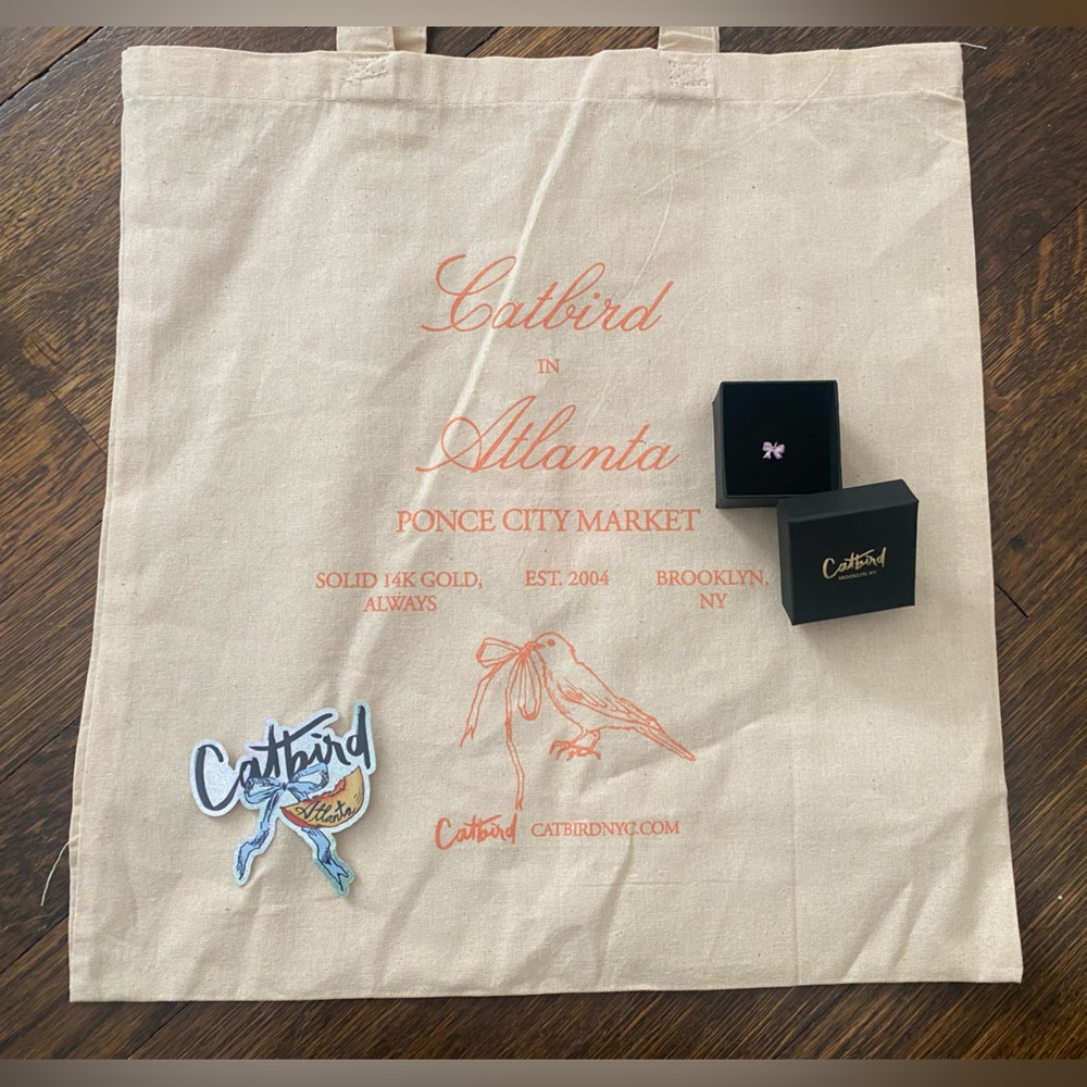 Catbird Atlanta Grand Opening: Bag, Pink Bow Charm, Sticker
